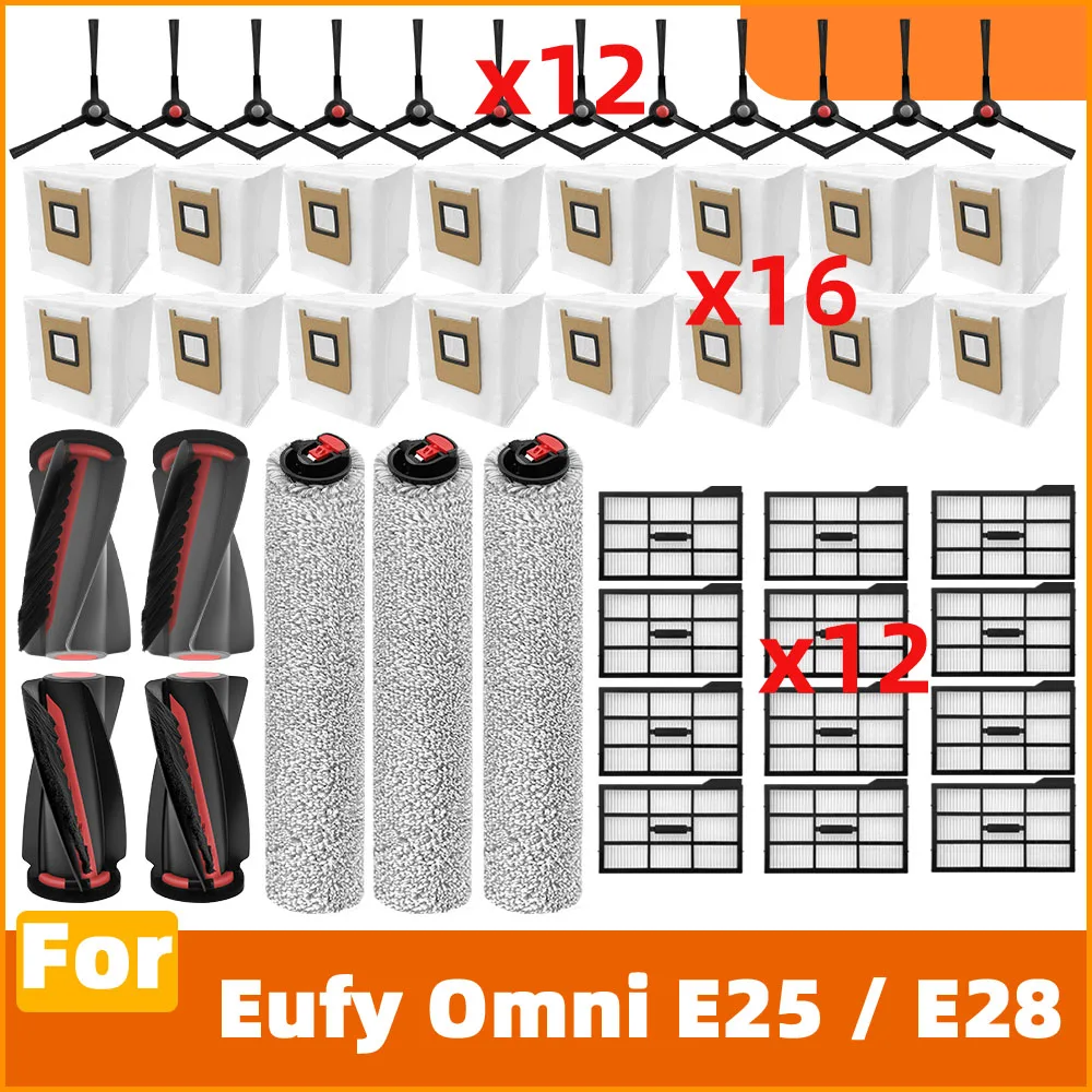

Fit For Eufy Omni E25 / E28 ( Old Version Filter ) Vacuum Parts Main Roller Side Brush Roller Mop Cloth Filter Bag Accessories