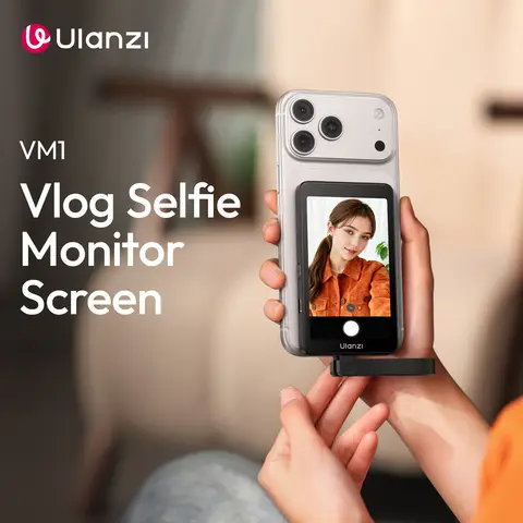 Ulanzi VM1 Vlog Selfie Monitor Screen for iPhone 17 16 15 Selfie Monitor Screen with Magnetic Ring Livestreaming Vlog Shots
