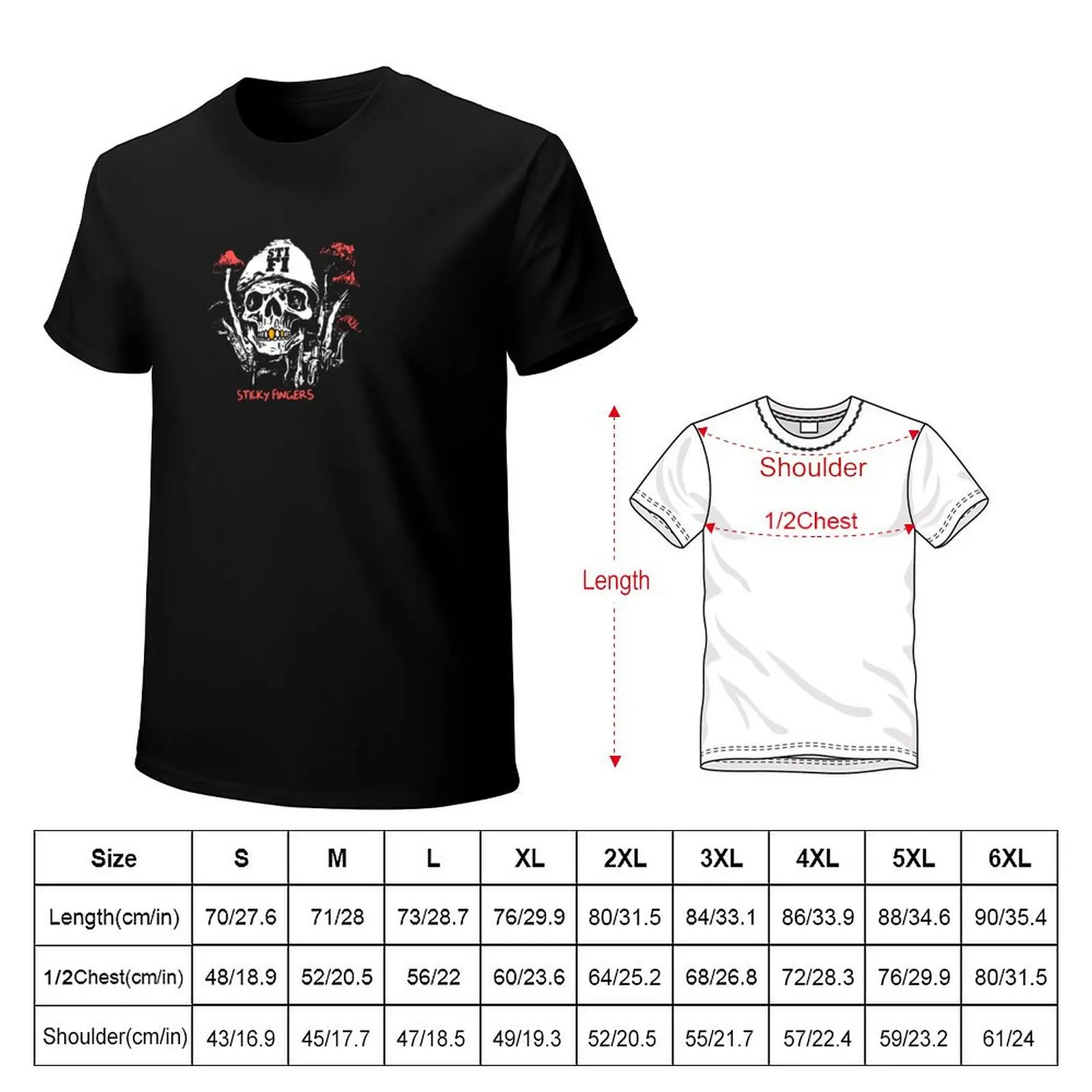 STICKY FINGERS AUSTRALIA MUSHROOM SKULL BAND SHIRT STIFI T-Shirt Stain Resistant Casual Tee