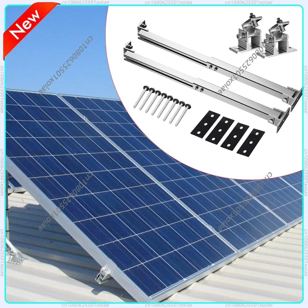 Solar Panel Tilt Bracket Aluminum Alloy Solar Holder End Clamp Kit Adjustable Solar Panel Mount Support 15-30 Degrees