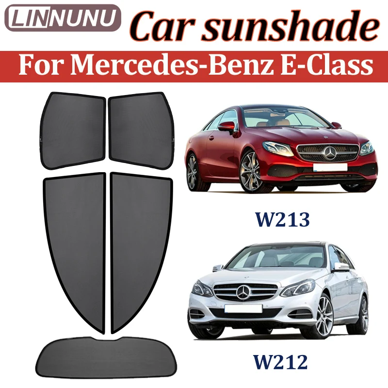 

LINNUNU For Mercedes Benz E-Class W212 W213 e250 200 Magenetic Car Sunshade Windshield Mesh Curtain Side Window UV accessories