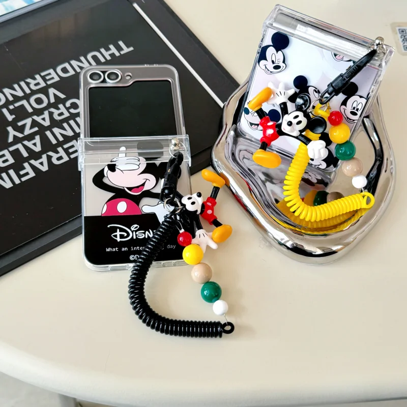 حافظة هاتف ديزني ميكي ماوس أصلية لهاتف سامسونج جالاكسي ZFlip 3 4 5 6 7 zflip3/4/5/6/7 FE z لعبة قابلة للطي غطاء مقاوم للصدمات