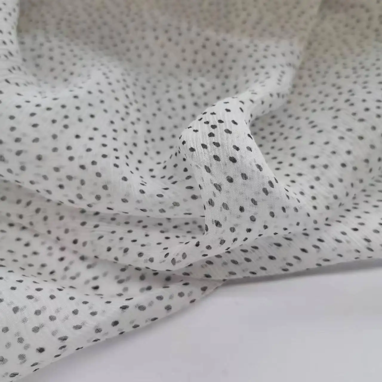 

Small Dot Pure Silk Chiffon Fabric Soft 6mm Dress Scarf DIY Sewing Material