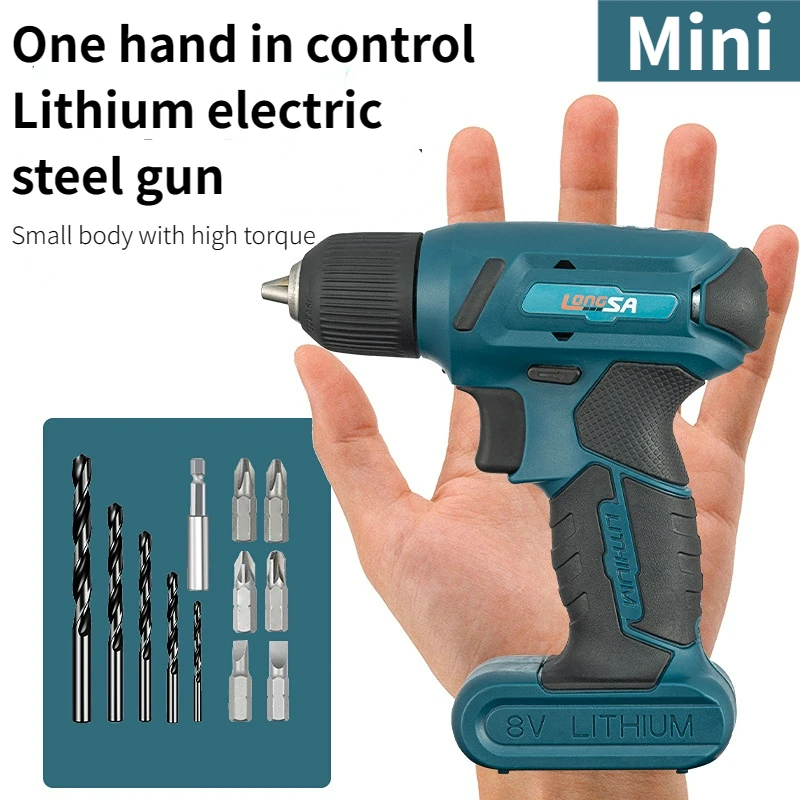 2023 New 8V Cordless Electric Screwdriver Mini Drill Portable Electric Drill Lithium Battery Operated Rechargeable Power Tools