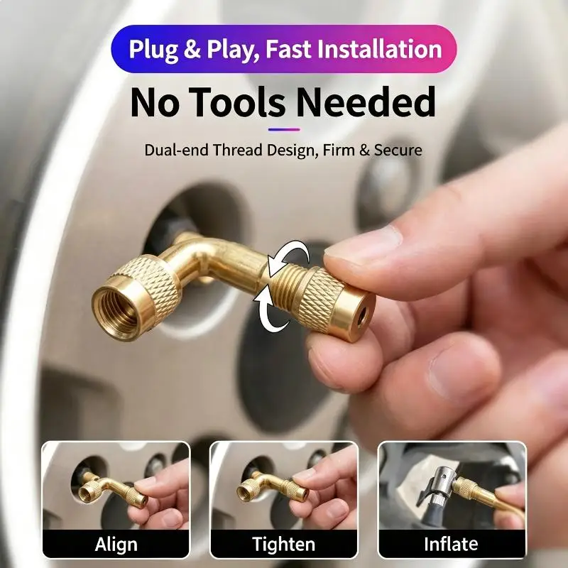 【MO】Motorcycle 45 90 135 Degree Angle Bent Valve Adaptor Tyre Tube Valve Extension Adapter For Truck Car Moto Bike