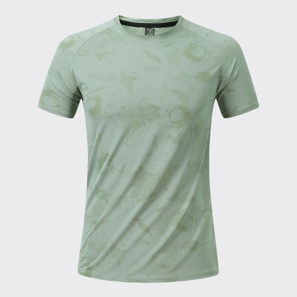 Men's Summer Quick Dry Sports T-shirt  Short Sleeve Fitness Tops Tee Breathable Gym Workout Sweatshirt Men Bodybuilding Clothing