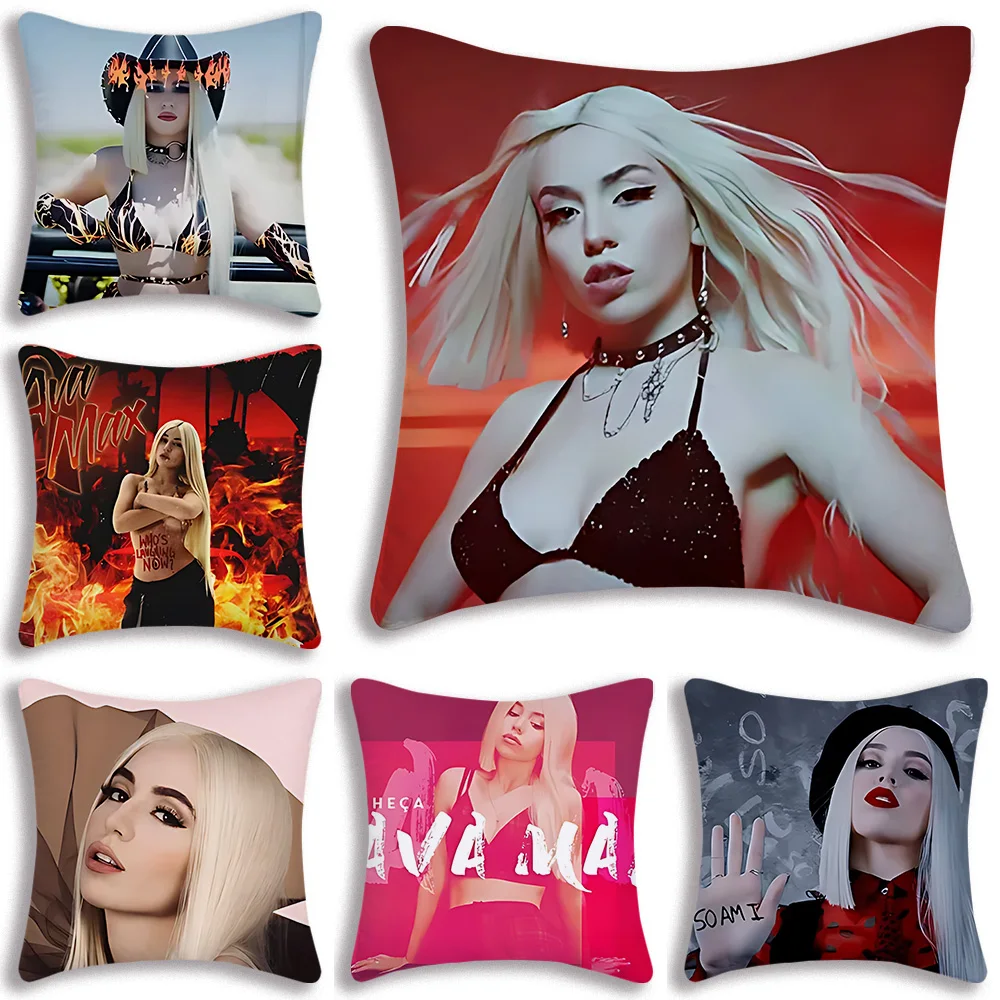 Singer Ava Max Pillow Covers Cartoon Sofa Decorative Home Double-sided Printing Short Plush Cute Cushion Cover