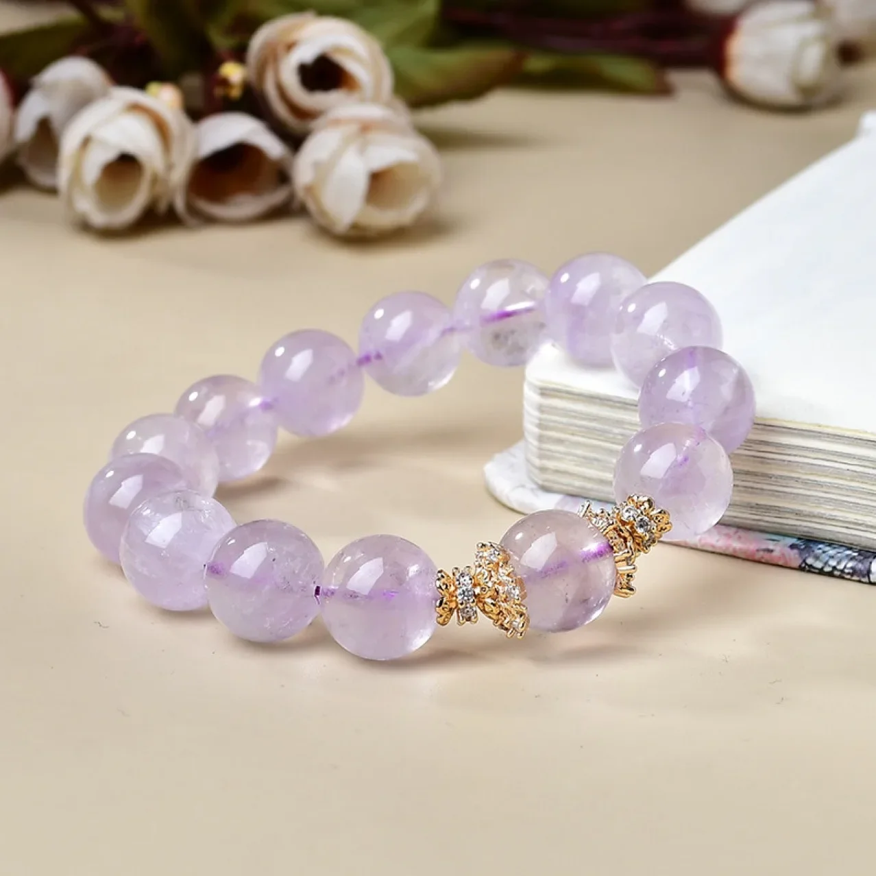 

Nine Purple Fire Natural Amethyst Bracelet, Women's Light Luxury Fashion Lucky Bracelet, Original Design, Gift