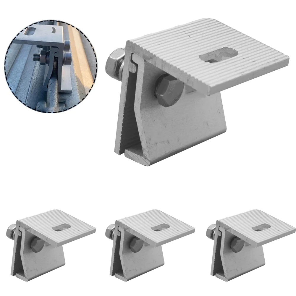 4pcs Tile Clamp For Secure Fixation Solar Accessories Mounting Bracket Aluminum Anodized AL-6005T5 Material Photovoltaic Clips