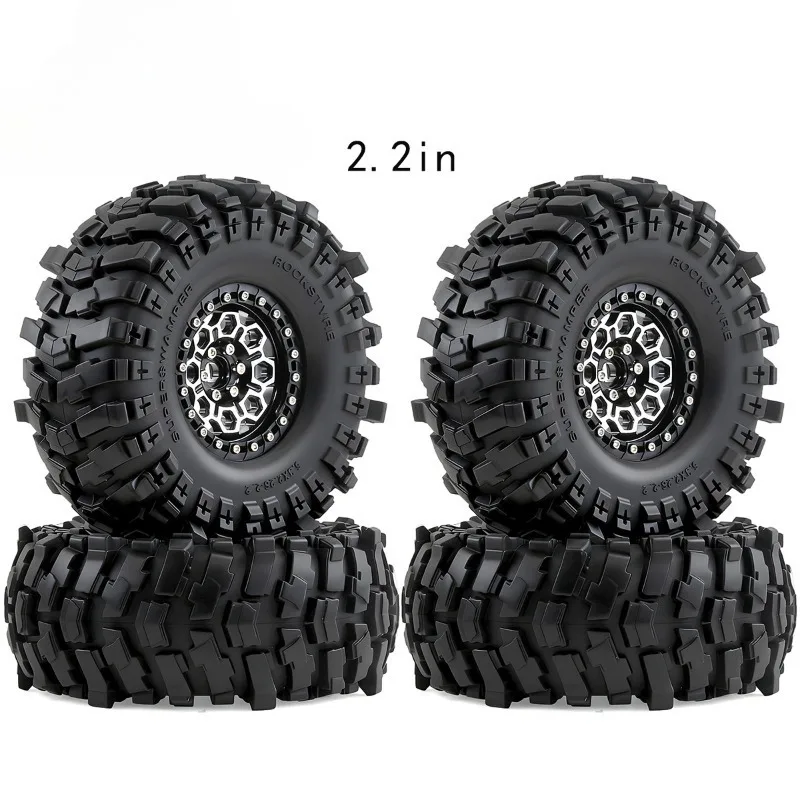 

135mm Metal 2.2" Beadlock Wheel Rim Tire Set for 1/10 1/8 RC Crawler Car Axial SCX10 H8H YK4083