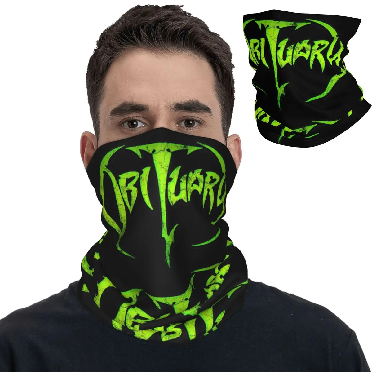 Obituary Band Logo Death Metal Bandana Neck Cover Heavy Metal Mask Scarf Multi-use Face Mask Cycling Men Women Adult Breathable