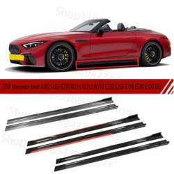FOR Mercedes Benz AMG SL63 R230 W211 W212 W213 E220 E250 Car Side Skirt Extension Plate Lip Separator Bumper Racing Side Spoiler