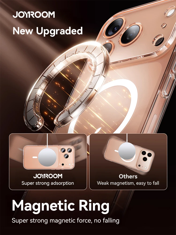 Joyroom Magnetic Case For iPhone 17 Pro Max Case Anti Yellow Transparent Cover For iPhone 17 Pro Max Wireless Charger Thin Cover