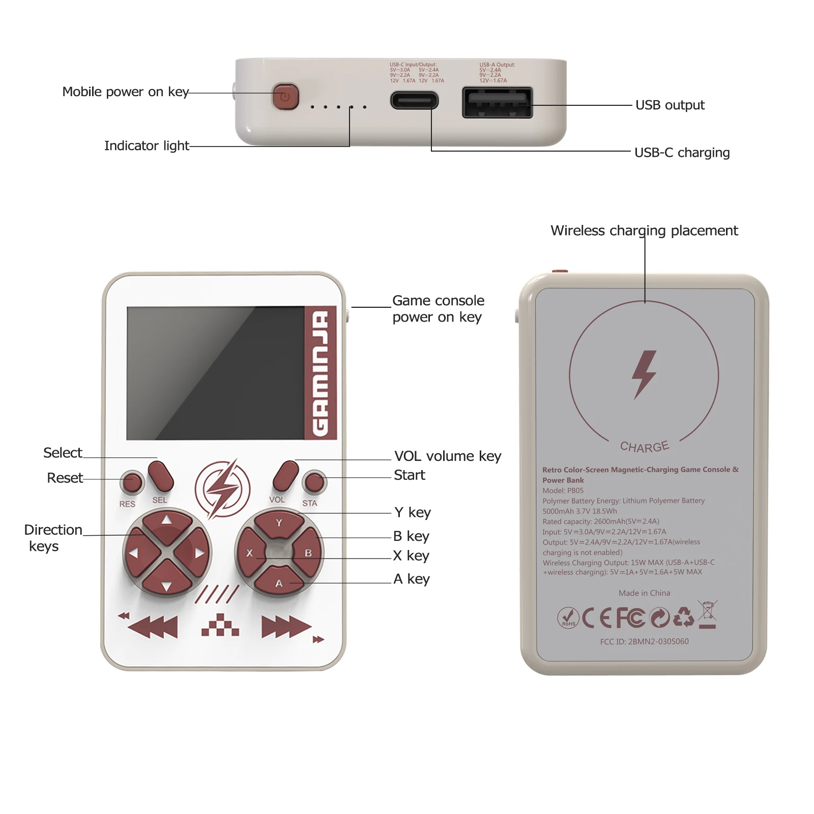 Bank daya konsol game PB05