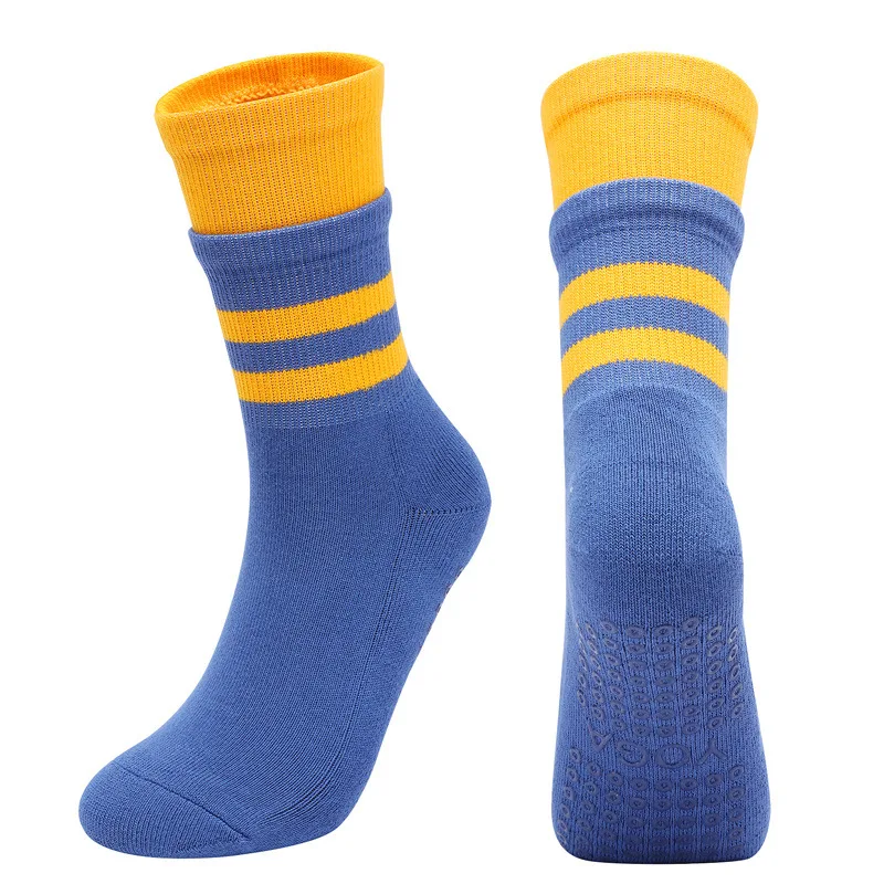 Yoga Socks For Women Cotton Stripe Pile Dot Silicone Floor Non-Slip Pilates Grip Crew Socks