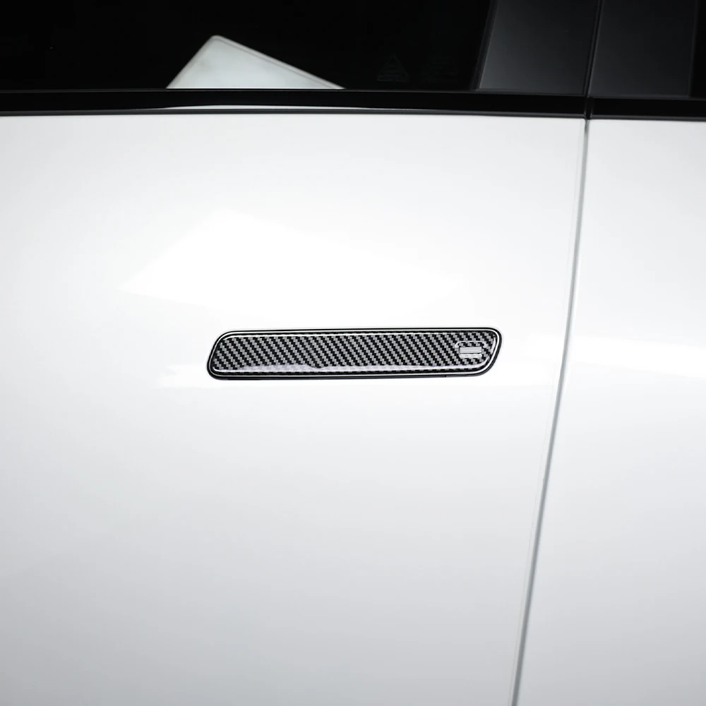Auto Exterior Accessories Carbon Fibre Black Style Exterior Door Handle Trim Covers For KIA SELTOS SP3 2026 2027 Left-Hand Drive