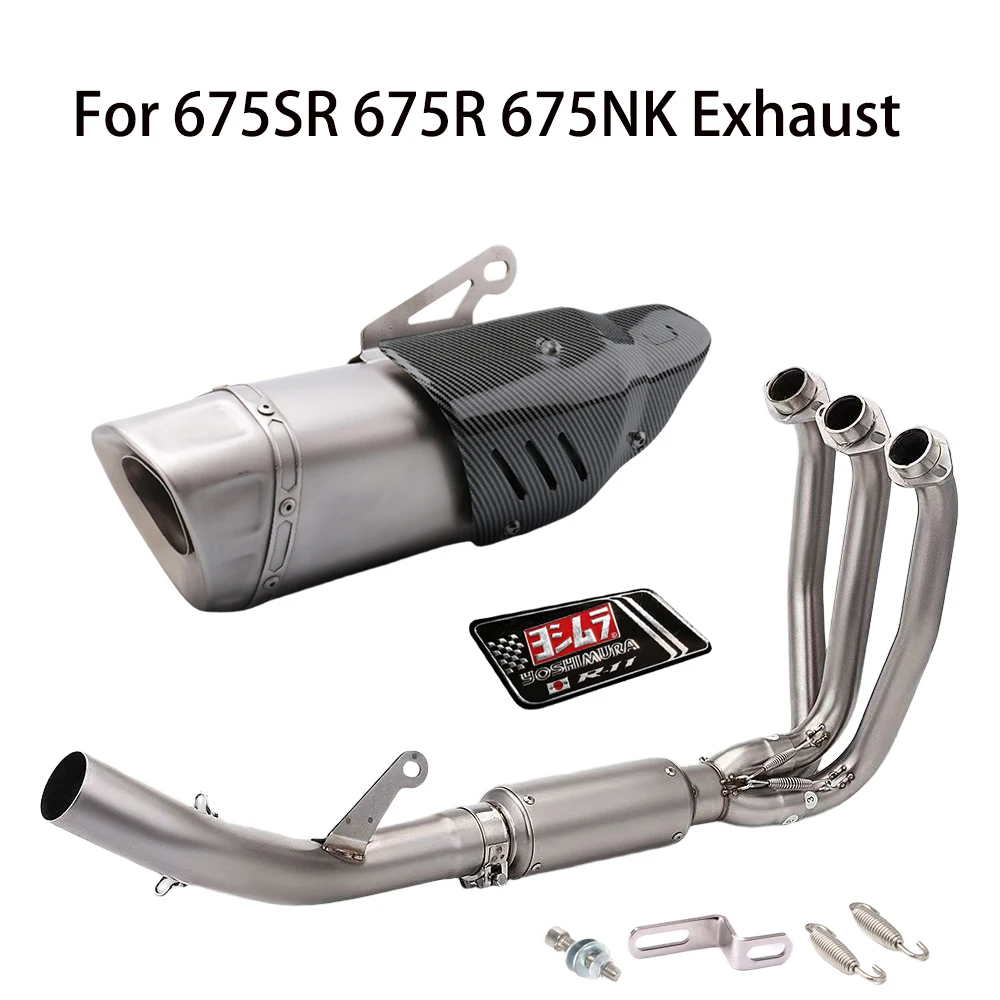 

Full Exhaust System For CFMOTO 675SR 675R 675NK Motorcycle Exhaust Muffler Modify 675SRR Exhaust Escape Front Link Pipe