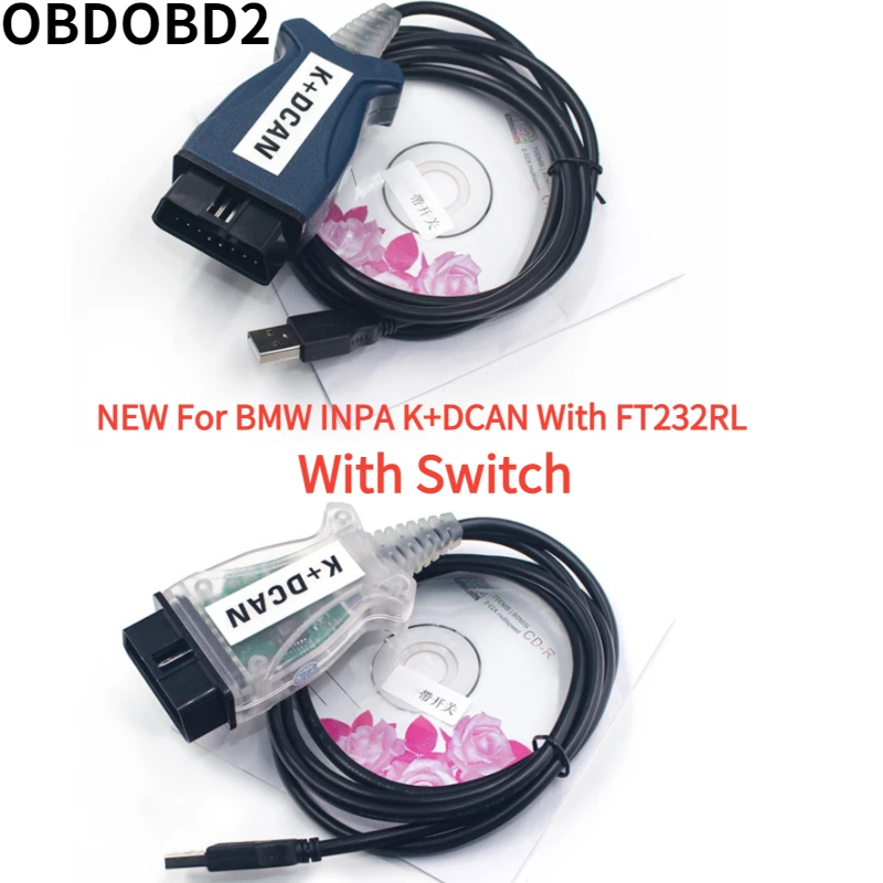 2024New for BMW INPA K+DCAN with FT232RL with Switch Chip for BMW IN*-PA K DCAN USB Interface Cable with 20PIN Interface Cable