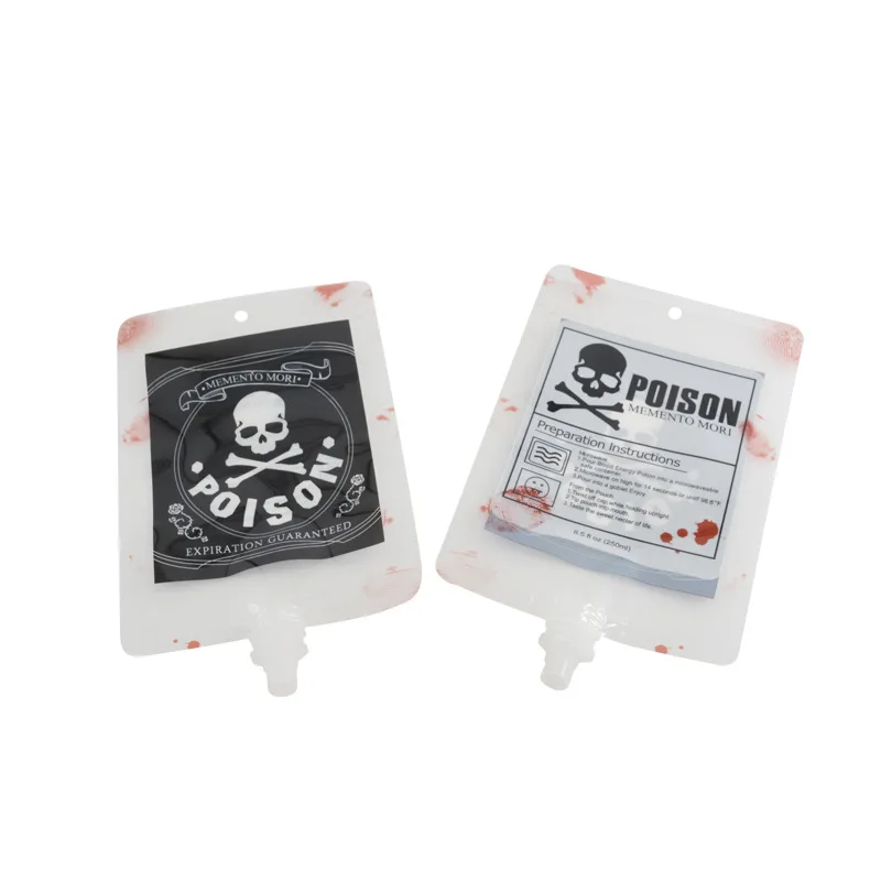 250ml Spooky Skull Head Themed Spout Pouch + Funnel Hook Gift Spout Pouch Halloween Style