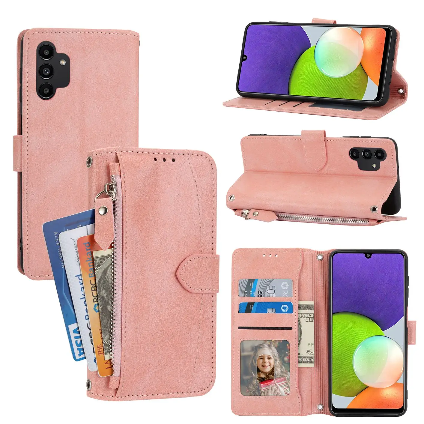 Leather Case Flip  Anti-fall Phone Case for Samsung Glalxy A14 (4G)/(5G)A24(4G)A05 Global A34(5G)A54(5G)/SC-53D SCG12 JP