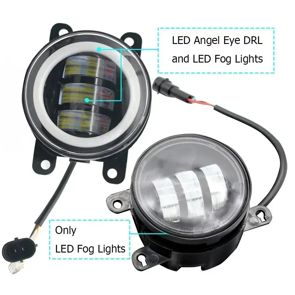 Led Fog Lights Assembly PTF W/ Clear Lens For Nissan Cabstar E Atlas F24M F24W 2007-2015 Car Turn Signal Lamp Angel Eye DRL 30W