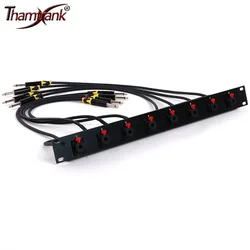 8-Way 1U Cabinet Jumper Rack,6.35mm Female Panel Mount Socket to 6.35mm 1/4