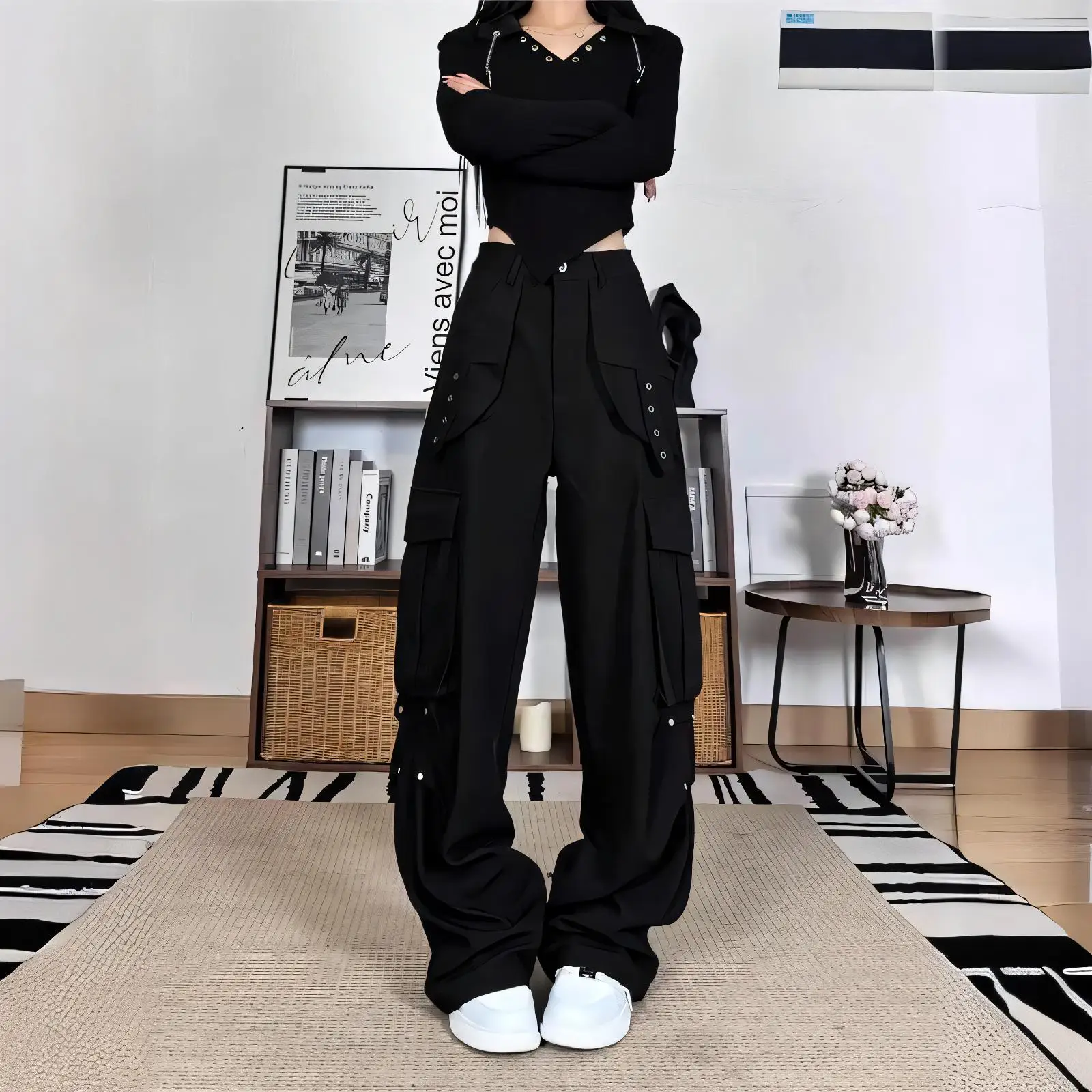 

Men's Straight Leg Workwear Trousers High Street Sle Autumn Winter plus Size 300 Pou Casual Spor Wide Leg Bla Pants