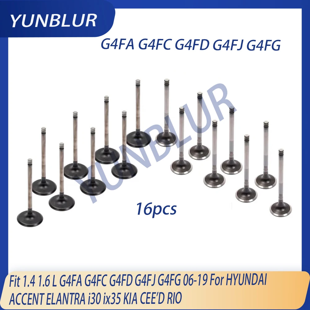G4FC G4FD G4FJ G4FG Engine Intake & Exhaust Valve Kit Fit 1.4 1.6 L 06-19 For HYUNDAI ACCENT ELANTRA i30 ix35 KIA RIO 222112B000