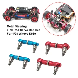 2pcs Aluminum Steering Link Rod Servo Rod Set For 1 28 Wltoys K969 K979 K989 K999 284131 Mini-Z Mini-Q KYOSHO RC Upgrade Parts