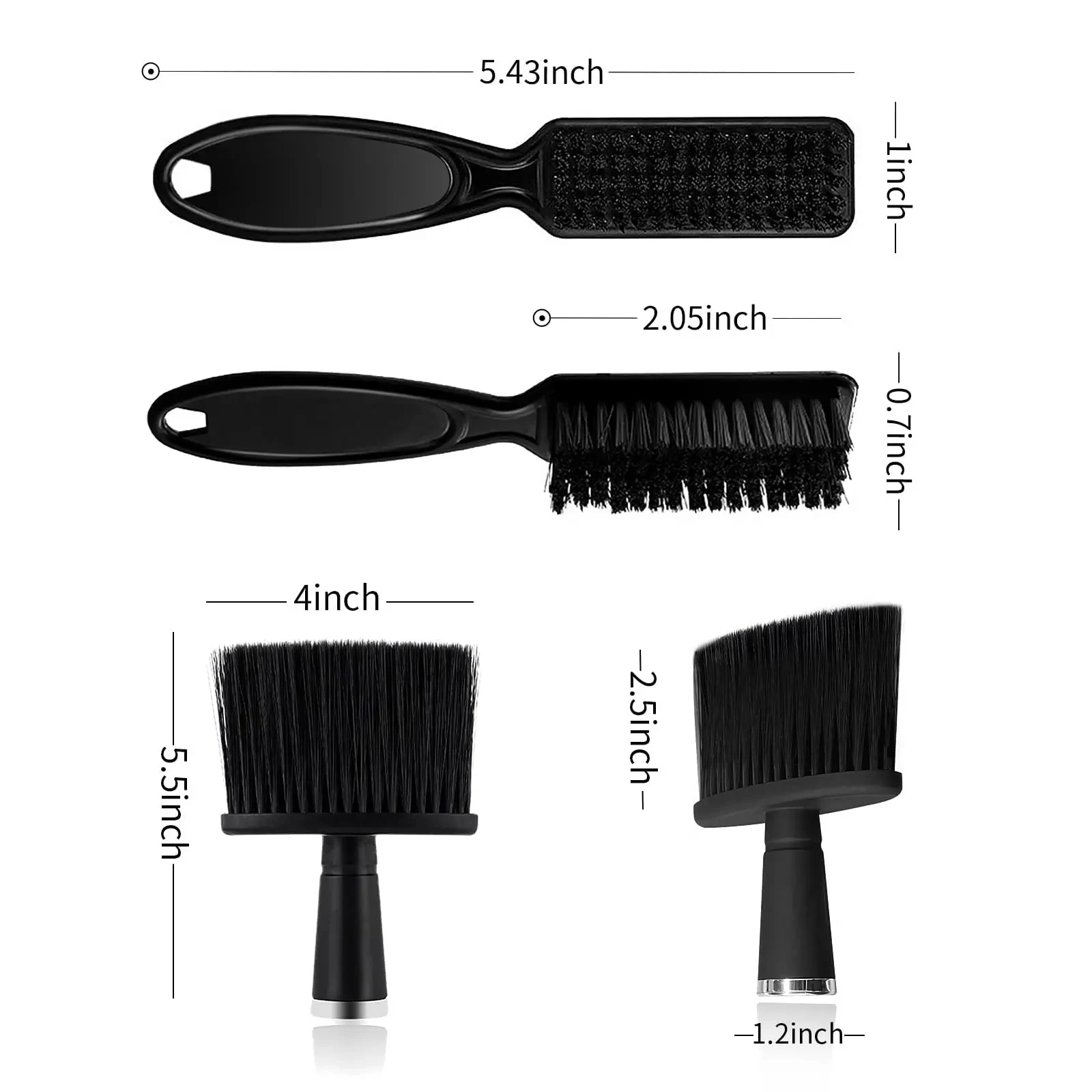 2Pcs Salon Barber Neck Brush Set Haircut Neck Duster Brushes Hairdresser Razor Clipper Cleaning Brush  Men Beard Styling Tool