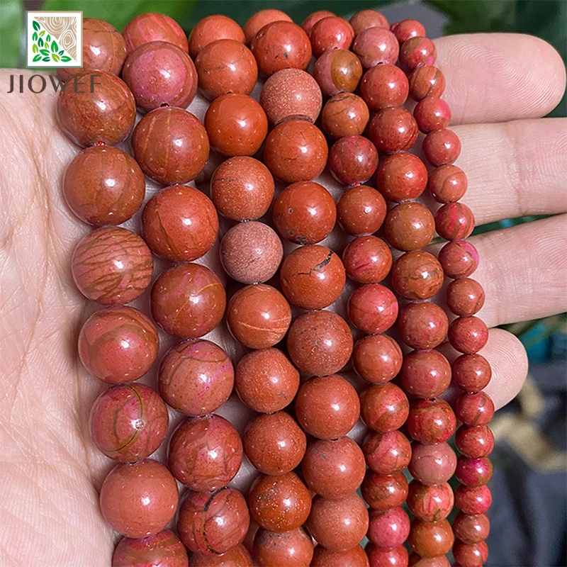 4/6/8/10/12mm Natural Orange Malachite Jaspers Round Loose Spacer Beads DIY Necklace Bracelet for Jewelry Making 15'' Inch
