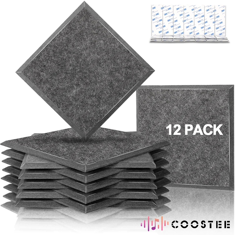 

Sound Isolation Panel 12pcs Soundproofing Panels Sound Absorcion Insulation Panel Home Studio Acoustic Panel Cinema Absorbing