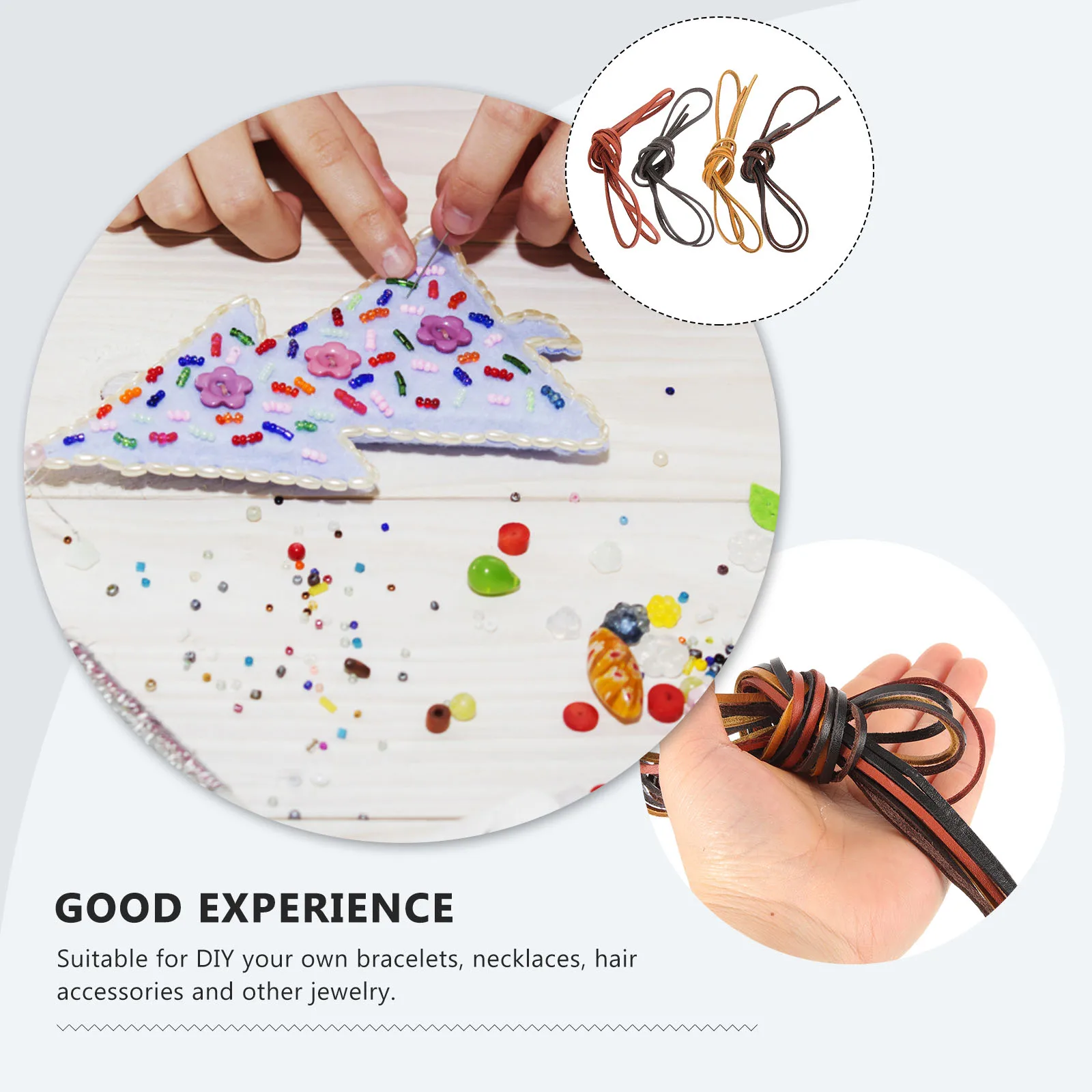 

4pcs Necklace Rope Strips Durable Fade Resistant DIY Bracelet Craft Material Bead Stringing Jewelry Making