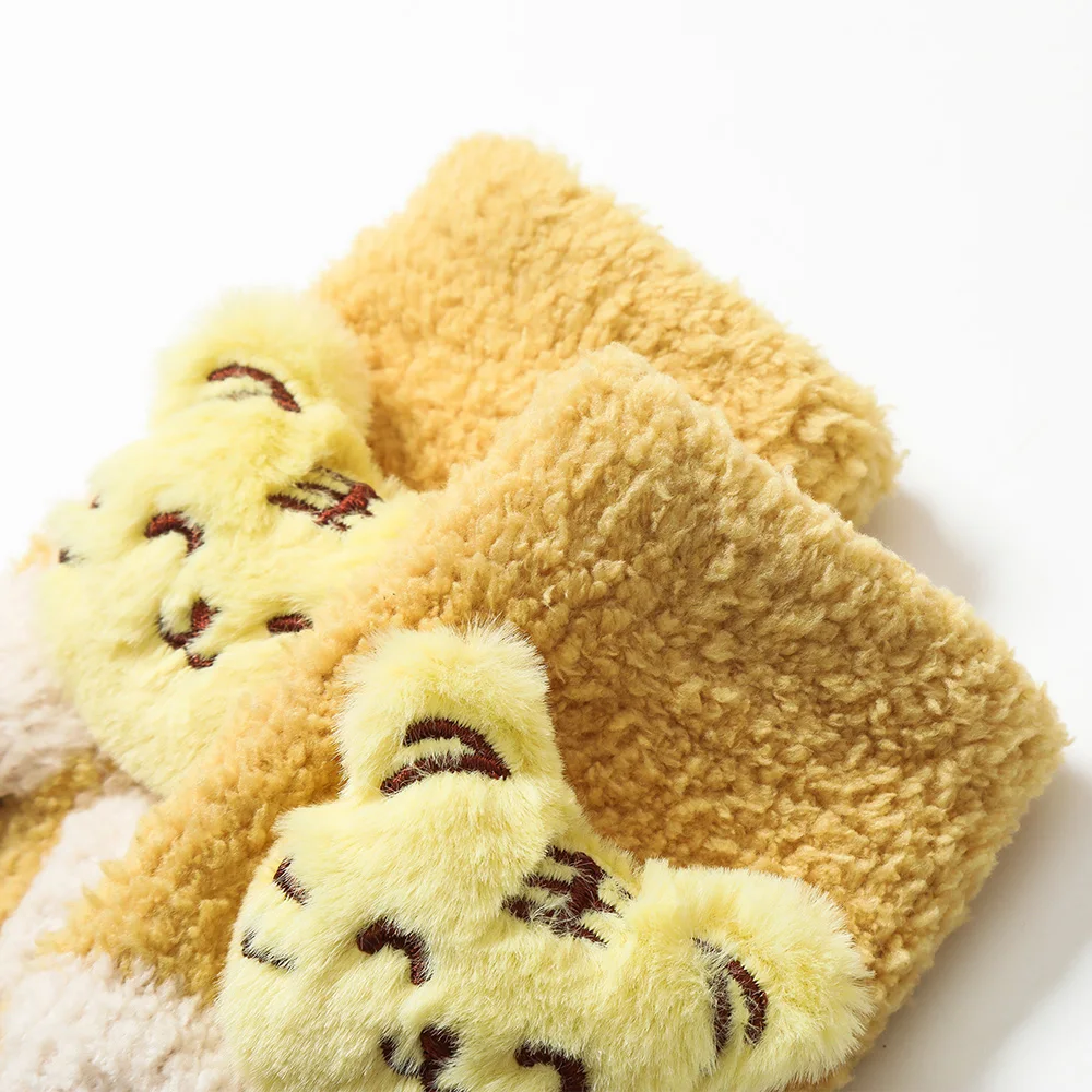 Kids Winter Anti Slip Long Socks With Print Children Boys Girls Toddler Baby Warm Kawaii Funny Cute Plush Fluffy Knee High Sock