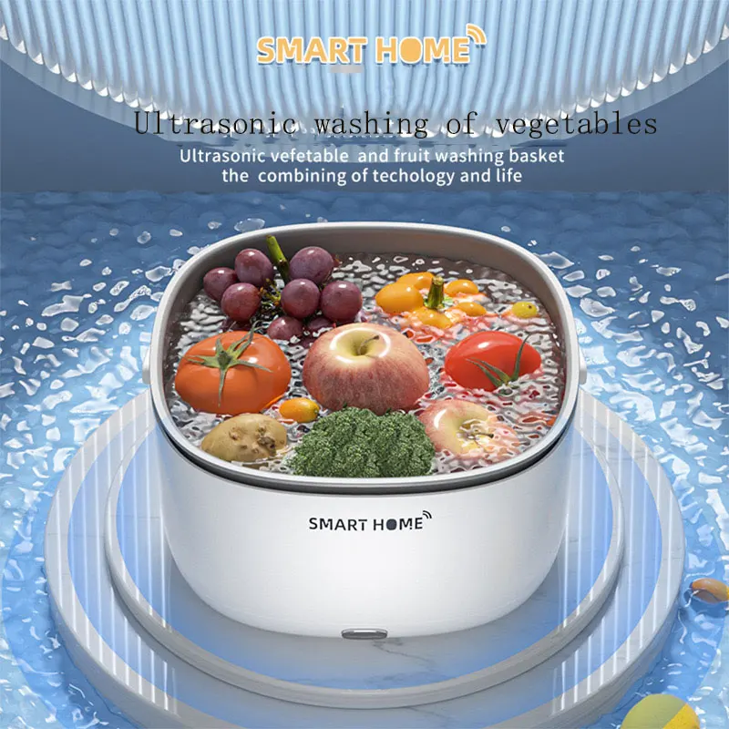 Xiaomi Electric Fruit And Vegetable Cleaning Machine, Food Ultrasonic Cleaning Bucket, Large Capacity Cleaning Machine