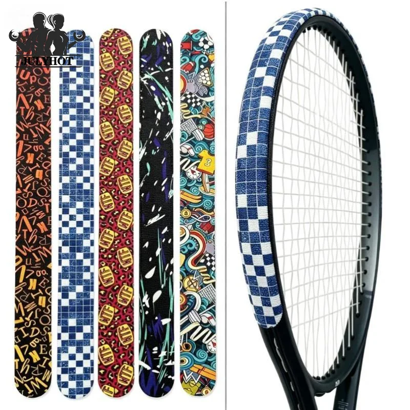 Colorful PU Tennis Racket Protective Tape Racket Edge Sticker Waterproof Anti Scratch Fit For Tennis Training And Daily Use