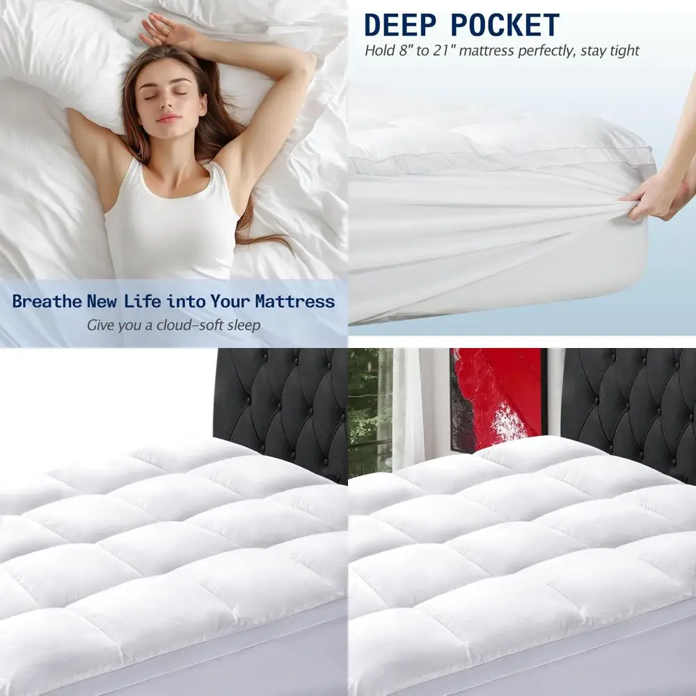 

Extra Thick Full XL Mattress Topper with Deep Pocket, 8-21 Pocket, Soft Down Alternative, 54x80 White