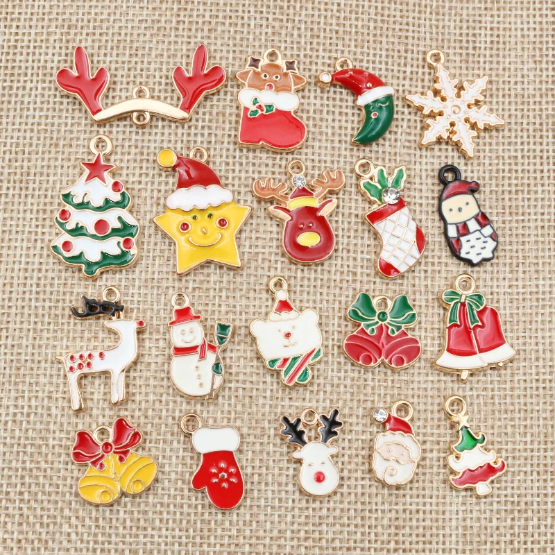 10 teile/los Mode Weihnachten Charme Anhänger für DIY Schmuck Machen Halskette Armband Ohrring Erkenntnisse Legierung Handwerk Schmuck Liefert