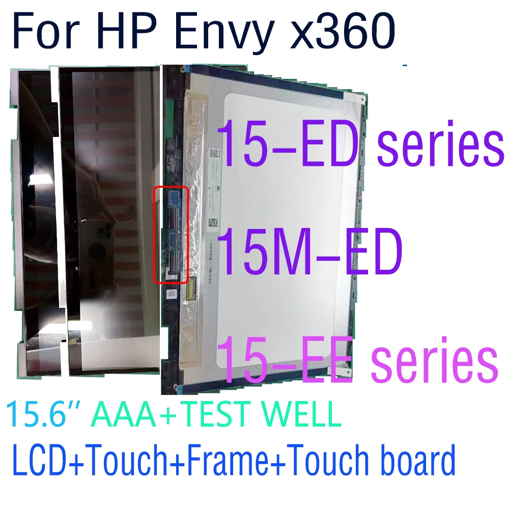 New 15.6‘’ FHD IPS LCD For HP Envy x360 15-ED 15M-ED 15-ee0504sa 15m-ee0013dx 15-ee LCD Display Touch Screen Assembly Frame