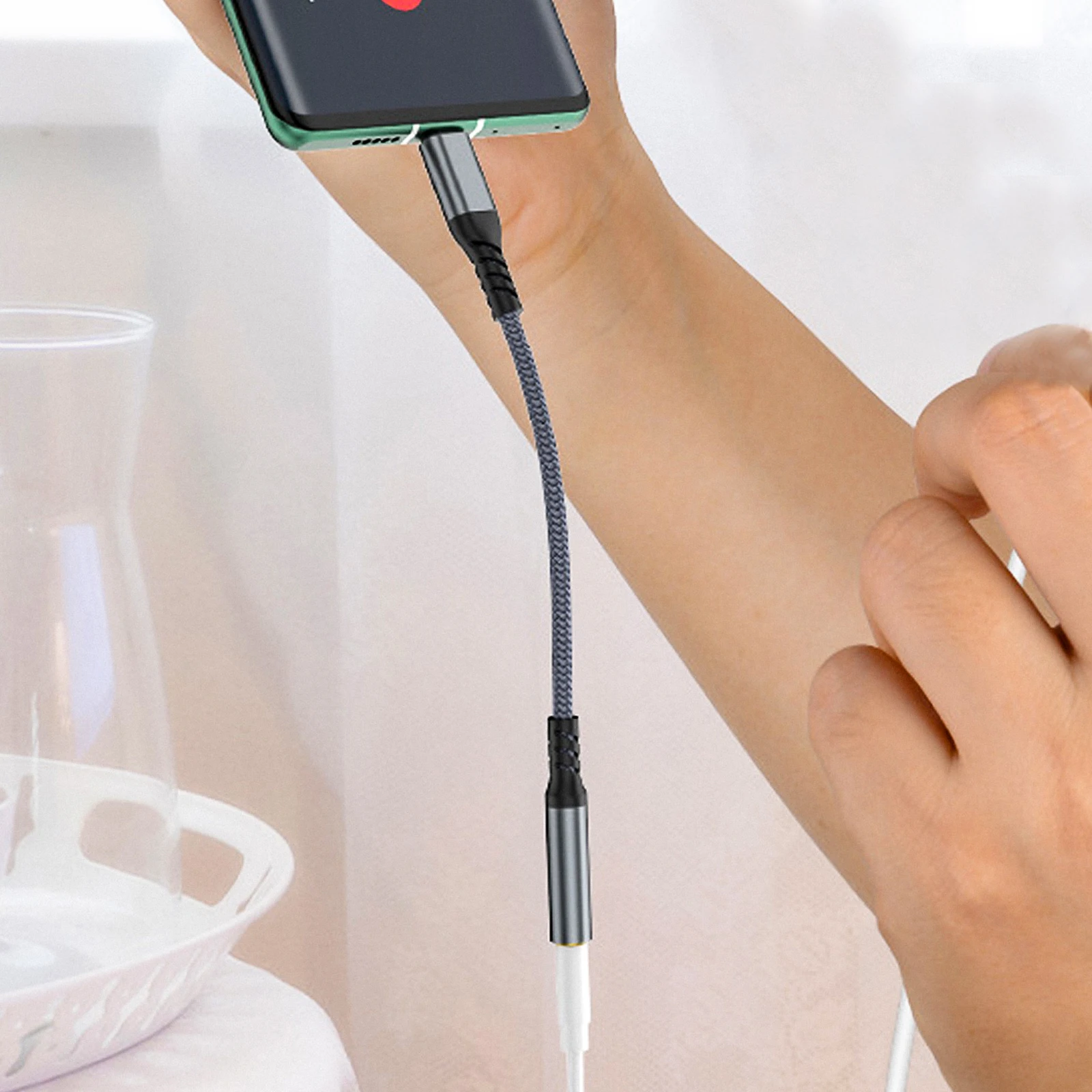 

Type- Adapter Cable Headphone Converter Usb-C To 3.5Mm Jack Earphone Portable Travel Compatible With Phones Tablets