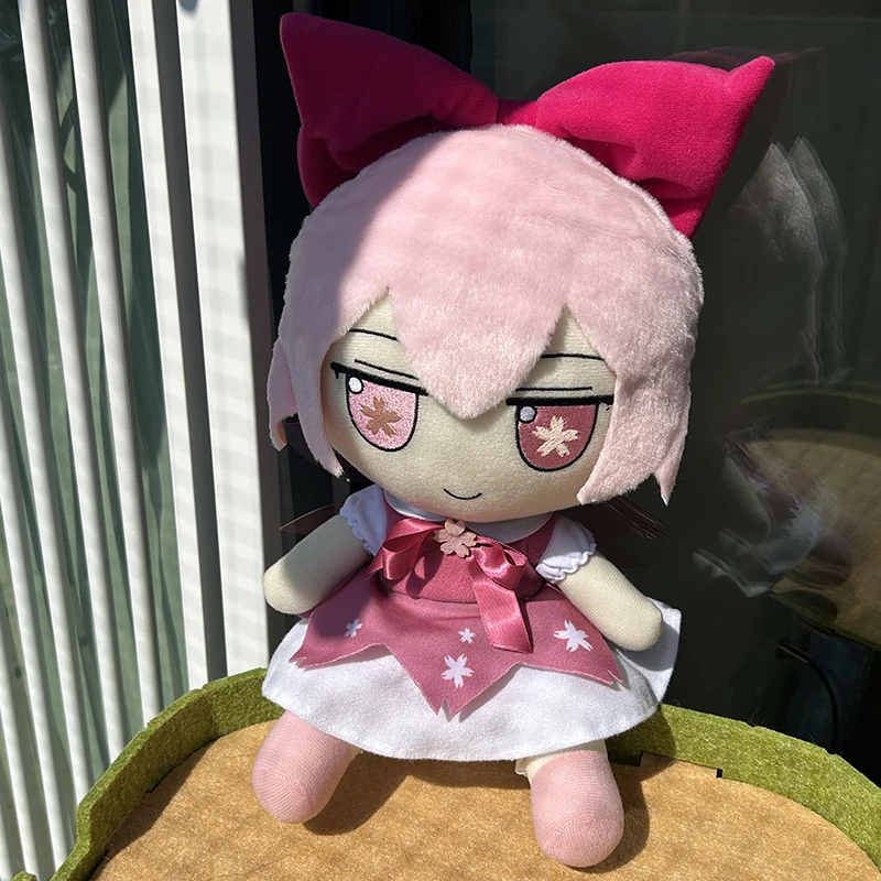 New 30cm Cirno Fumo Touhou Project Pink Sakura Eyes Cirno Plush Toy Snowflake Eye Design Baka ⑨ Clever Style Fans Birthday Gifts