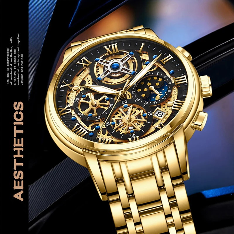 LIGE-reloj analógico de acero inoxidable para hombre, accesorio de pulsera de cuarzo resistente al agua con cronógrafo, complemento Masculino deportivo de marca de lujo con diseño Original