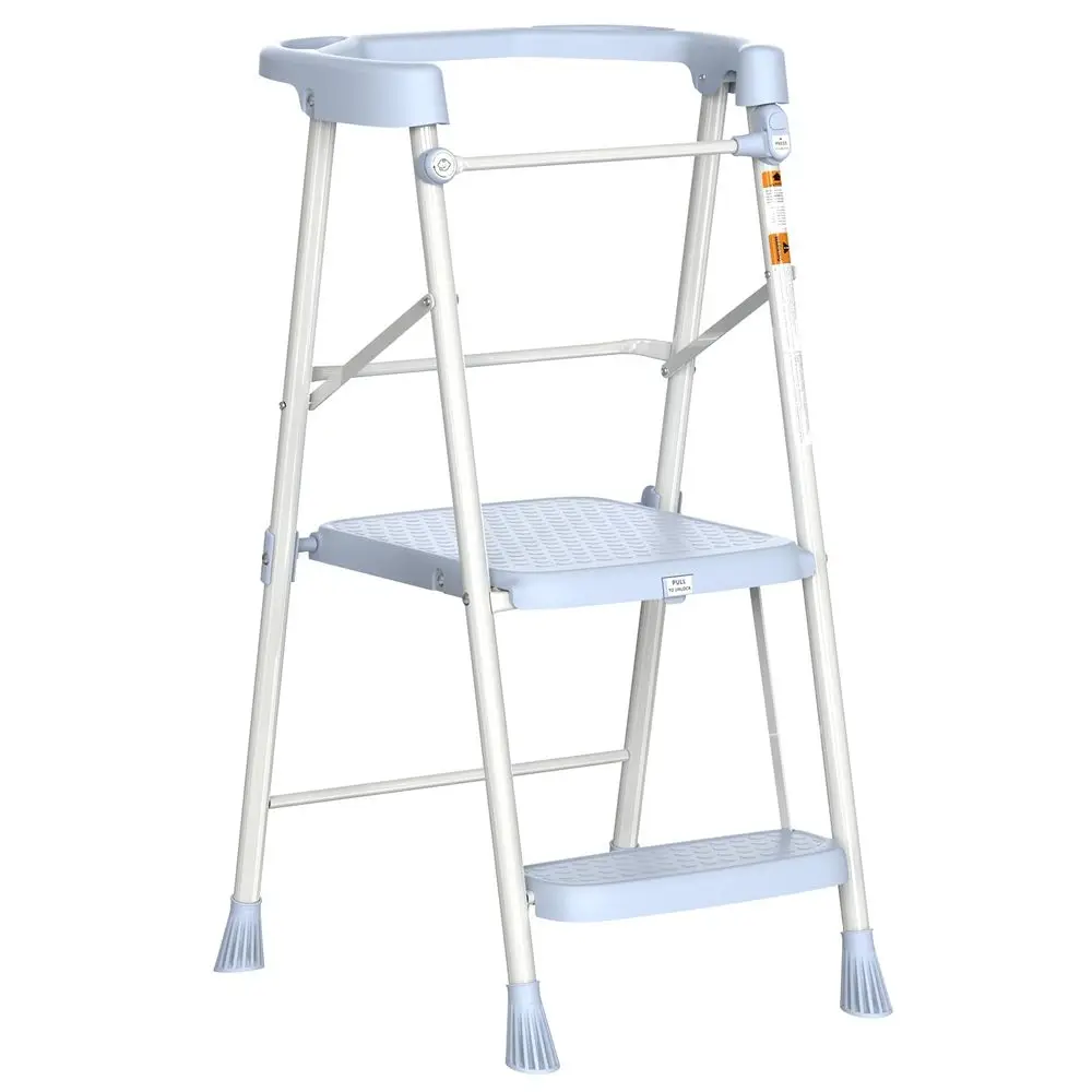 

Step Stool with Handle, Heavy Duty Step Stool for Elderly and Adults, Adjustable Handrail with NonSlip Platform, Bedside Steps