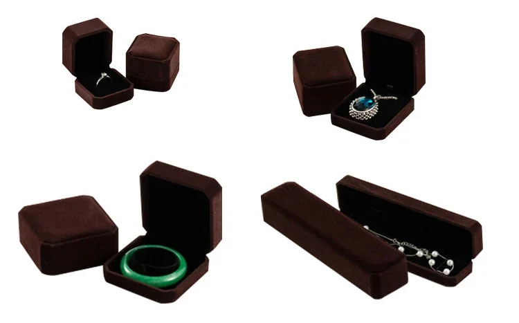 10 Colors Velvet Carrying Case Gift Box For Jewelry Making Ring Necklace Earrings Bracelet Holder Display Packaging Supplies