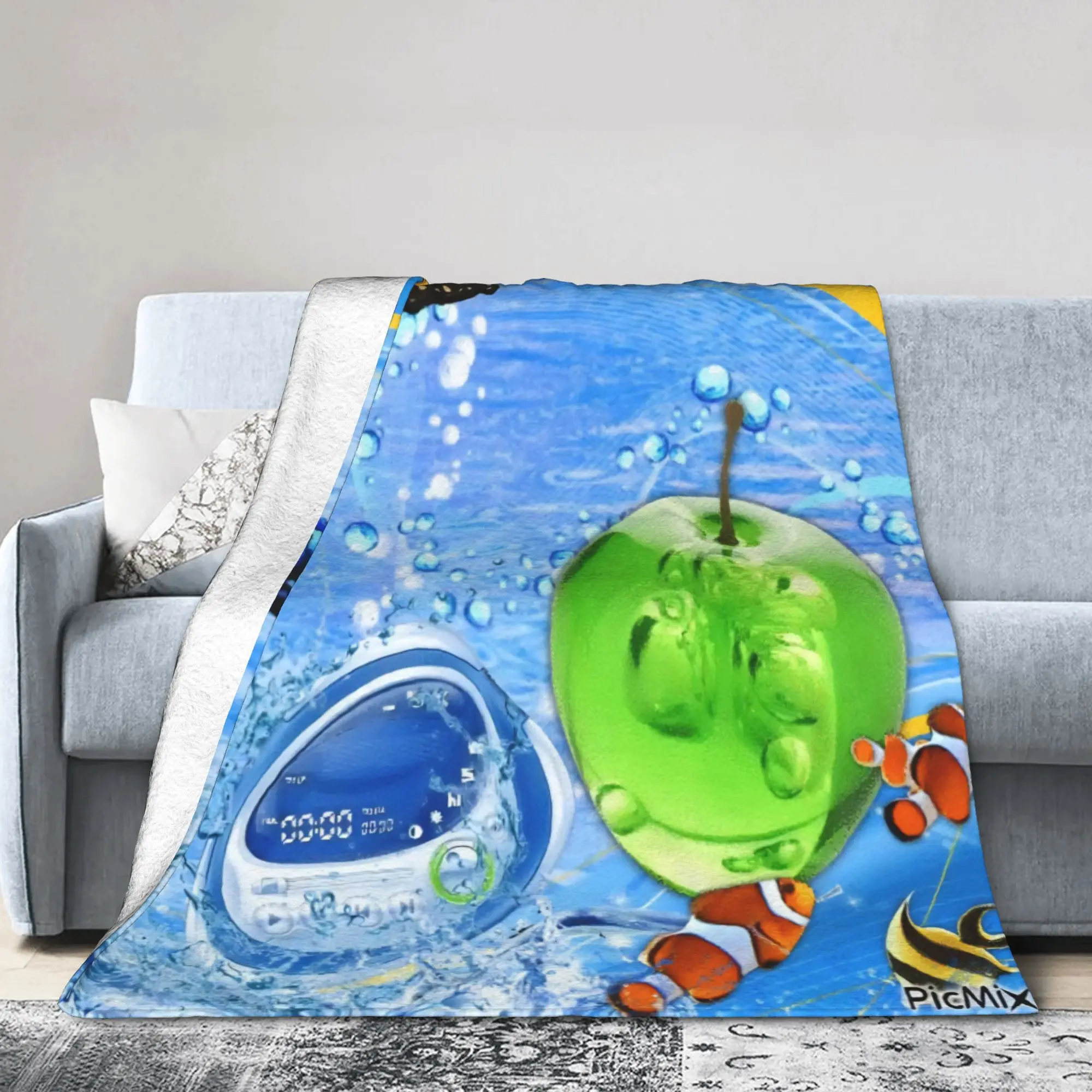 Electronic Y2K Frutiger Aero Blanket Fleece Summer Air Conditioning  Portable Super Warm Throw Blankets for Home Car Quilt