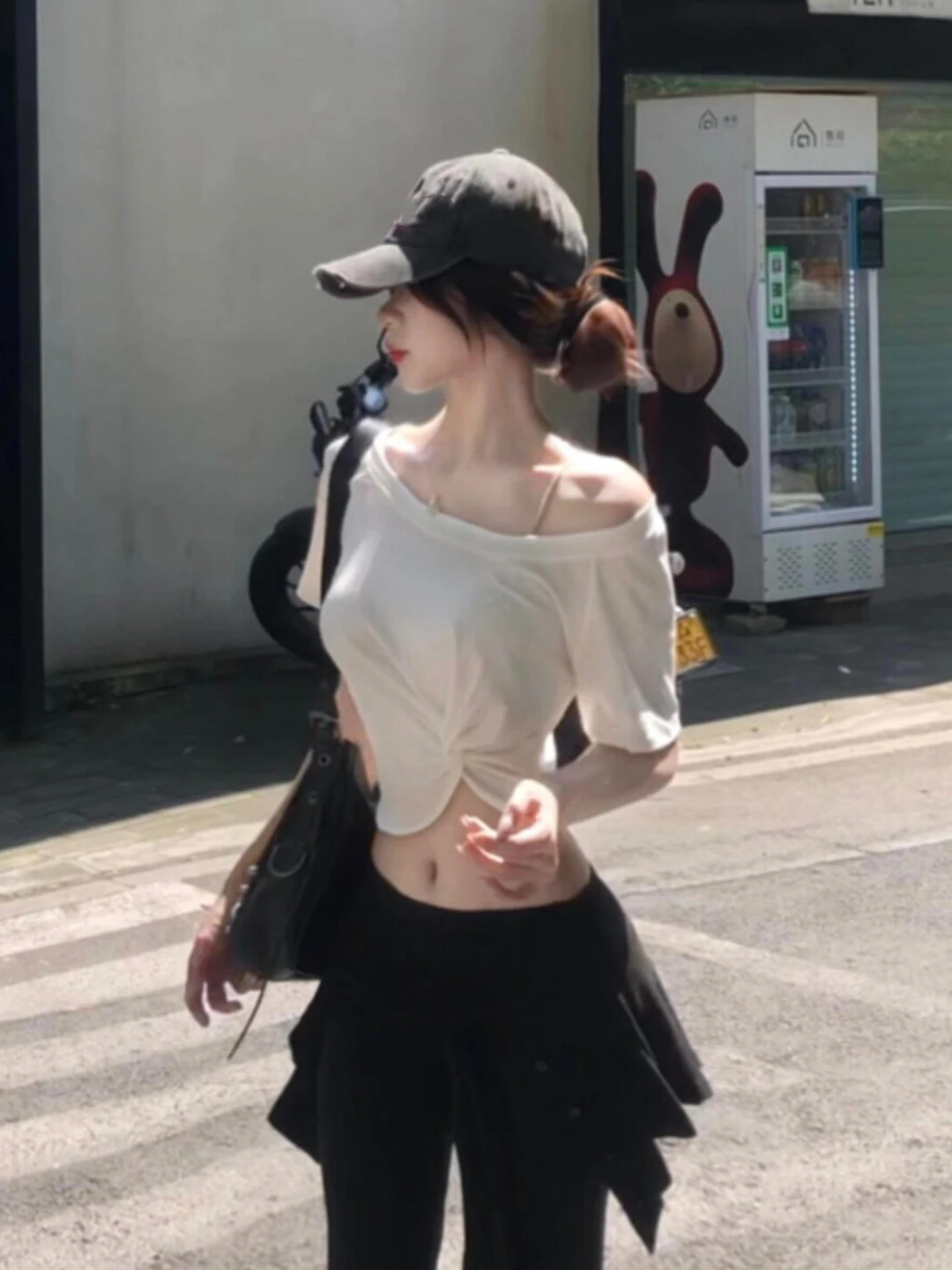 

Korean Style Unique Shoulder Slanting Two-Piece Set Summer Fashion Casual Comfortable Women's Clothing Short Sleeve One-Piece...