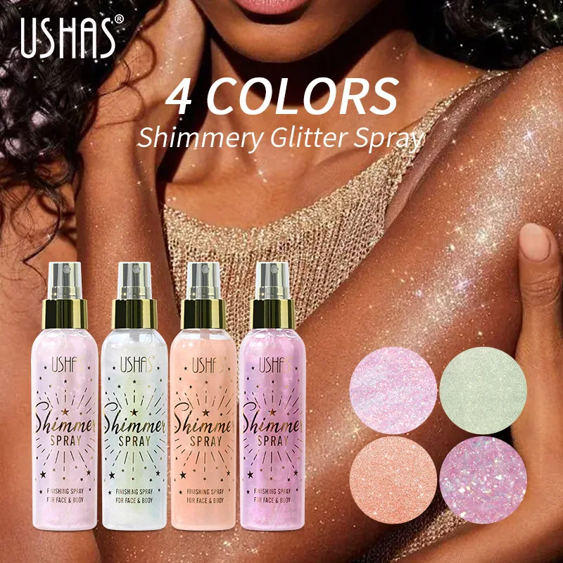 Liquid Highlight Spray Illuminator Glitter Bronzer Waterproof Shimmer High Gloss Body Face Use  Longlasting Brightens Makeup