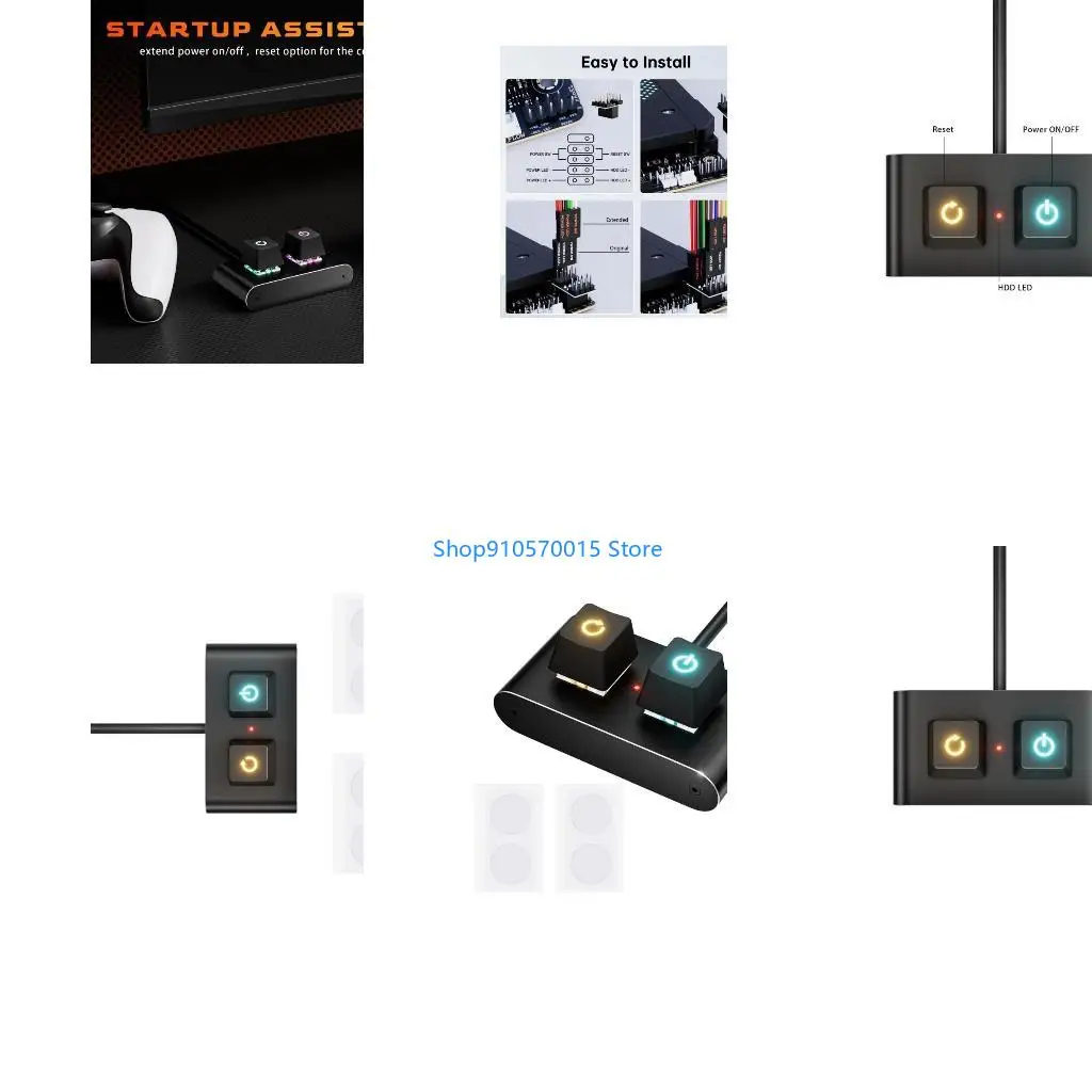 B95C Aluminum External Switches for Desktop Computers LED illuminating Button