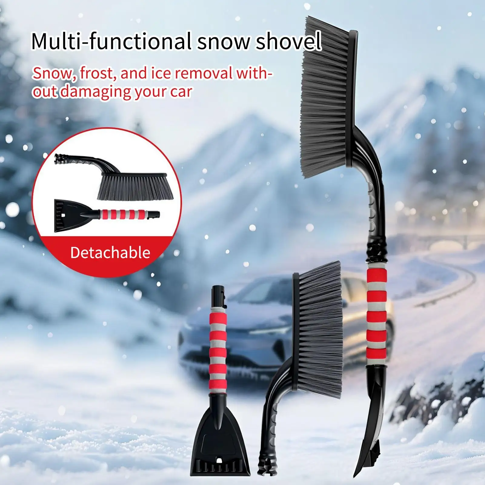 

Скребок для лобового стекла автомобиля, скребок для льда и снега, лопата для очистки внешнего окна автомобиля, инструмент для удаления мороза на лобовом стекле автомобиля для автофургонов, грузовиков