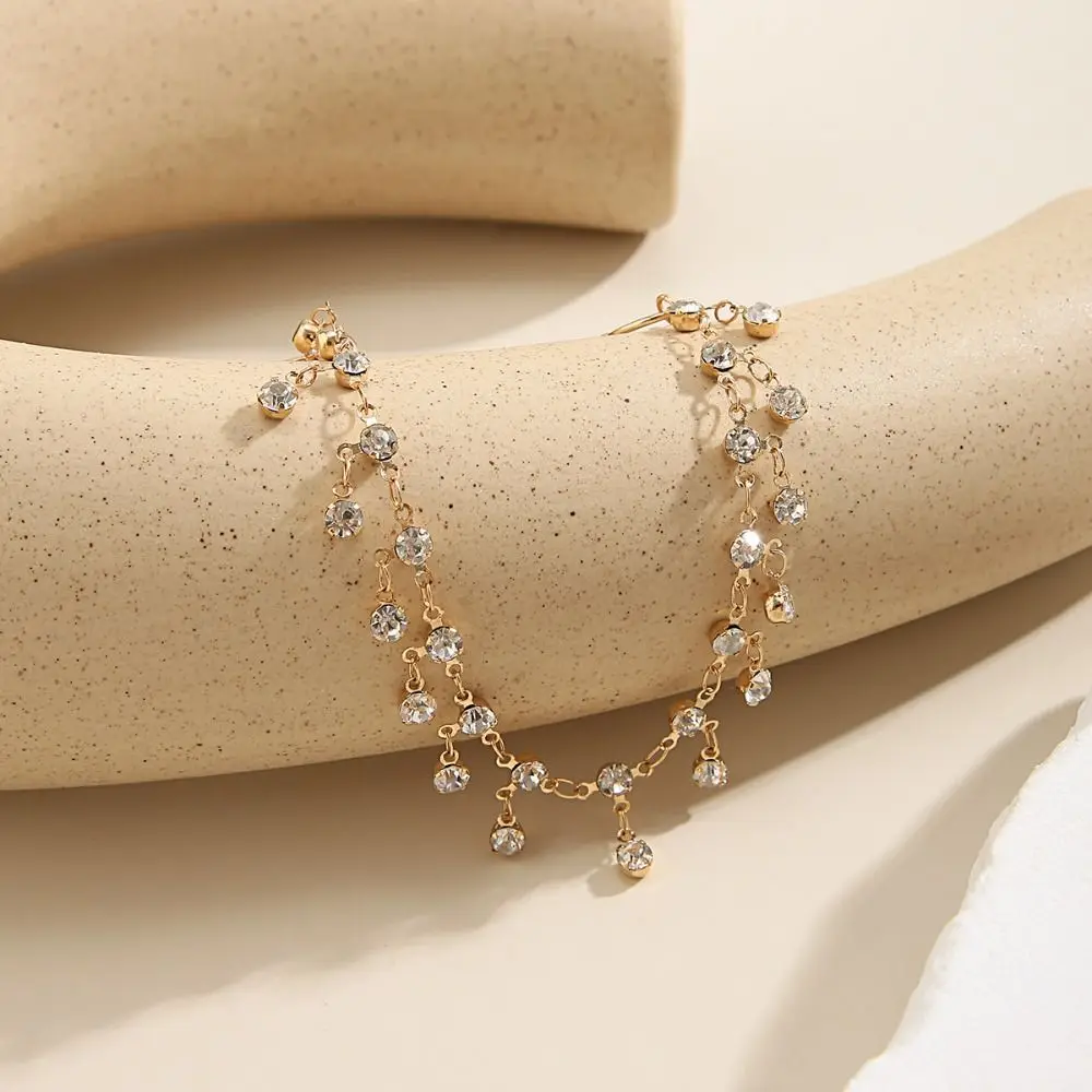 Belly Dance Accessories Earring with Nose Ring Body Jewelry Silver Nose Clip Rings Fake Nostril Piercing Clip Tassel